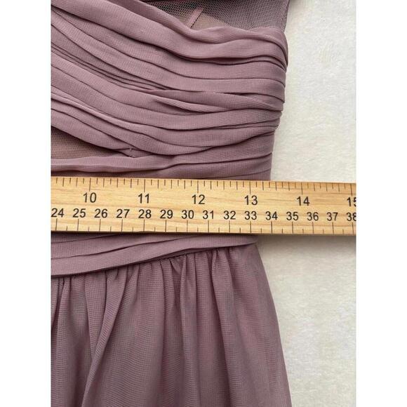 Birdie Grey Mauve Dress Sheer Cutouts Bridesmaid Evening Gown medium full length - Picture 12 of 14